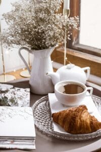 picture of coffee and croissant